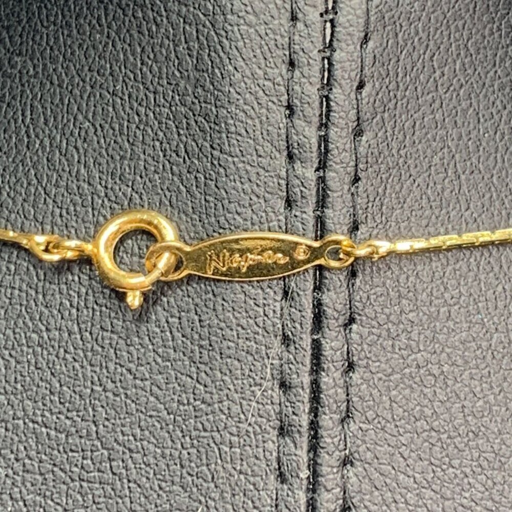 Napier Cocoon Link Chain Faux Pearl Station Necklace Gold Tone Opera Length 22" - Picture 7 of 7